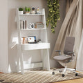 Ladder Shelf Desk with Countertop Drawer and Anti-Toppling Device-Oak - Oak - Bookcases