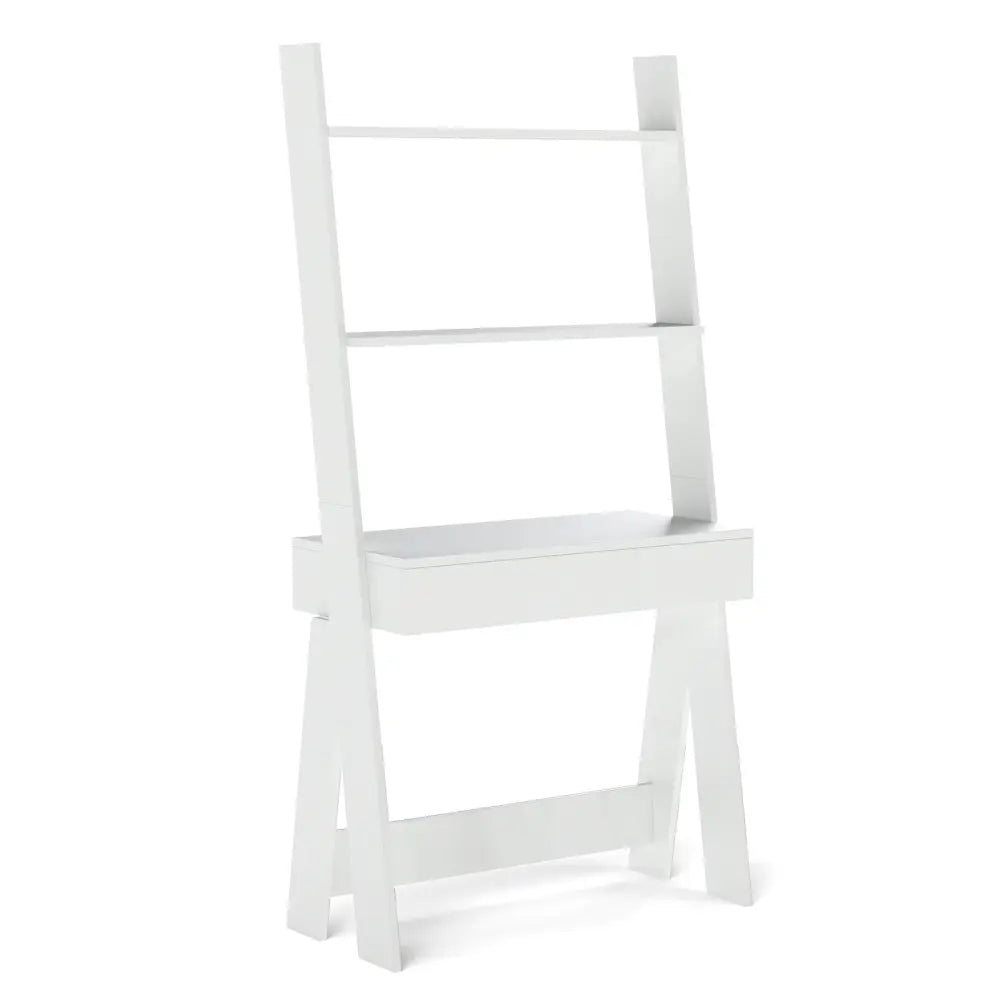 Ladder Shelf Desk with Countertop Drawer and Anti-Toppling Device-Oak - Oak - Bookcases
