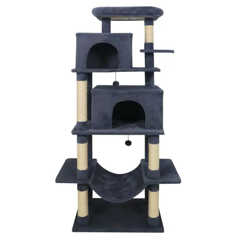 Large Cat Tree for Indoor Cats 70’’ Tall Cat Tower-Dark Gray - Dark Gray - Cat Trees Condos & Scratchers
