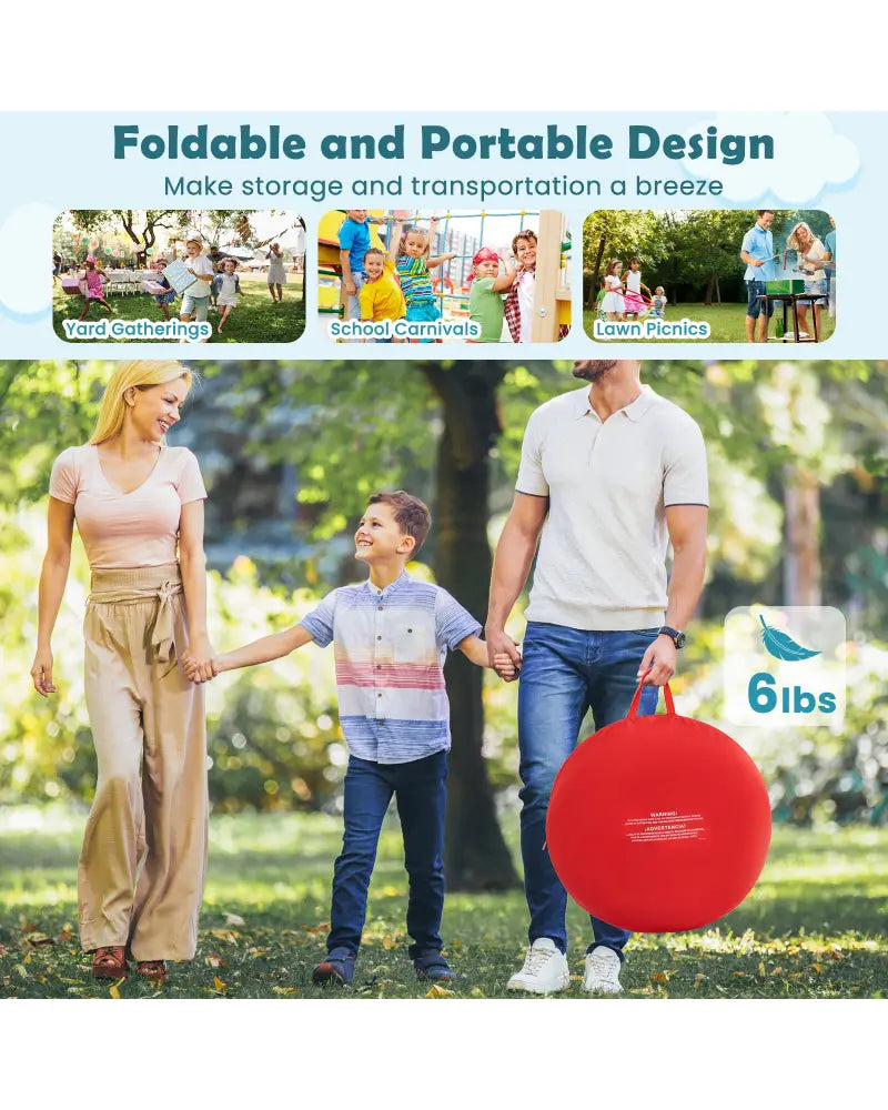 Large Dart Board for Kids with 4 Kick Balls-Red - Red - Lawn Games