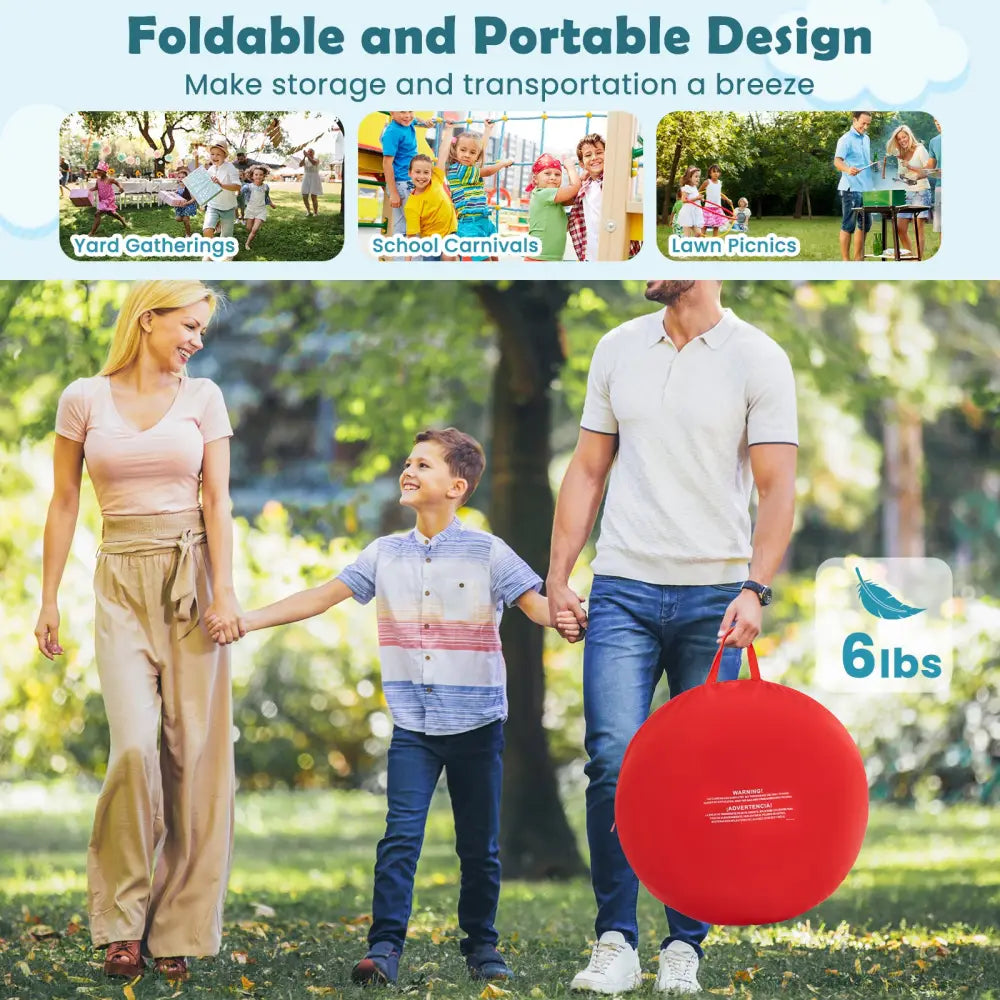 Large Dart Board for Kids with 4 Kick Balls-Red - Red - Lawn Games