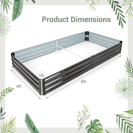 Large Outdoor Metal Planter Box for Vegetable Fruit Herb Flower-Coffee - Coffee - Raised Garden Beds