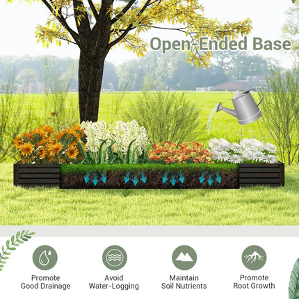 Large Outdoor Metal Planter Box for Vegetable Fruit Herb Flower-Coffee - Coffee - Raised Garden Beds