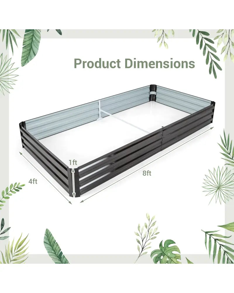 Large Outdoor Metal Planter Box for Vegetable Fruit Herb Flower-Coffee - Coffee - Raised Garden Beds