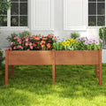 Large Raised Garden Bed with Drainage Holes and 6 Supporting Legs-Brown - Brown - Raised Garden Beds
