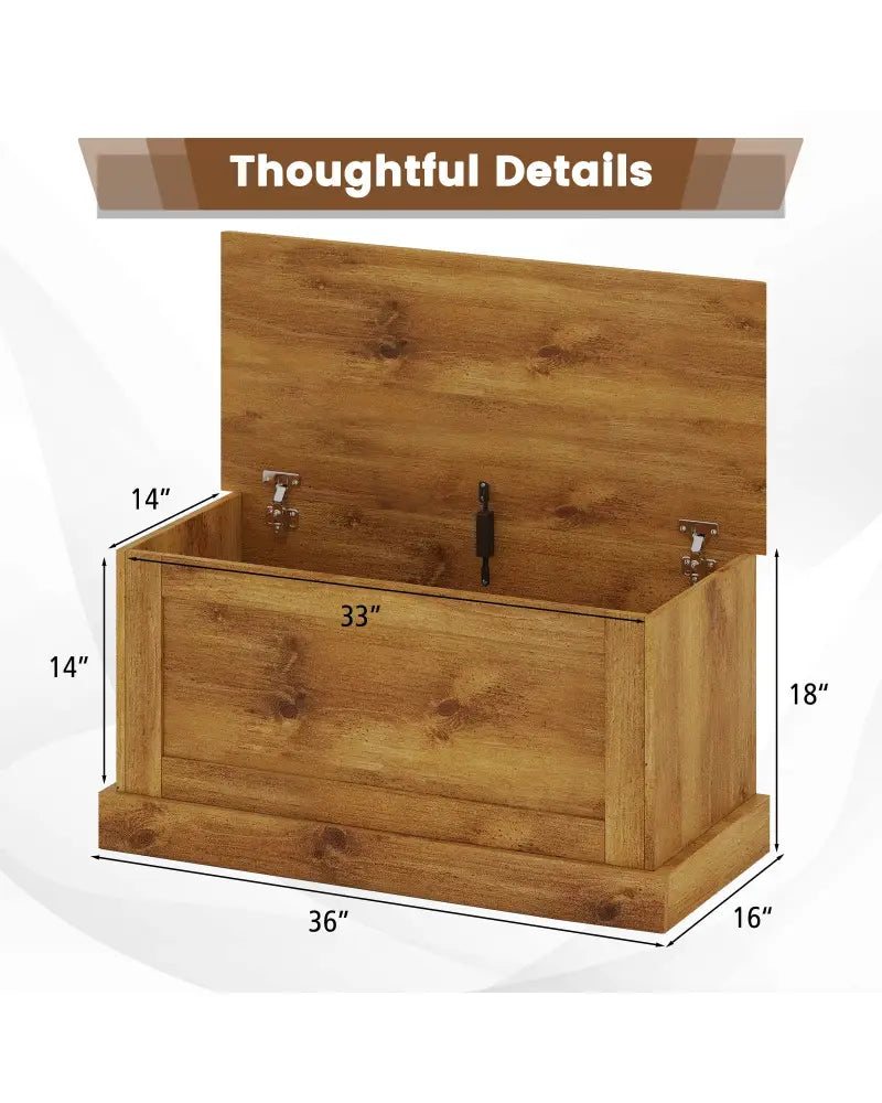 Large Storage Chest with Safety Metal Hinge-Oak - Natural - Shoe Racks & Storage Benches