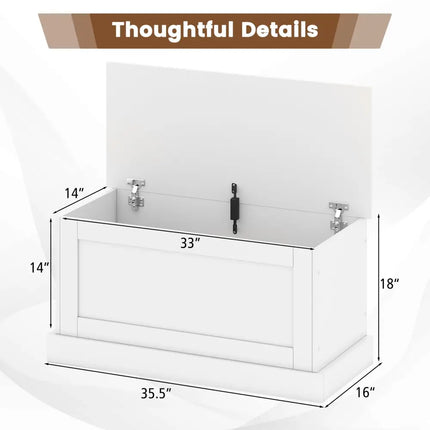 Large Storage Chest with Safety Metal Hinge-off white - Off White - Shoe Racks & Storage Benches