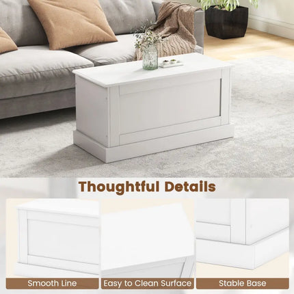 Large Storage Chest with Safety Metal Hinge-off white - Off White - Shoe Racks & Storage Benches