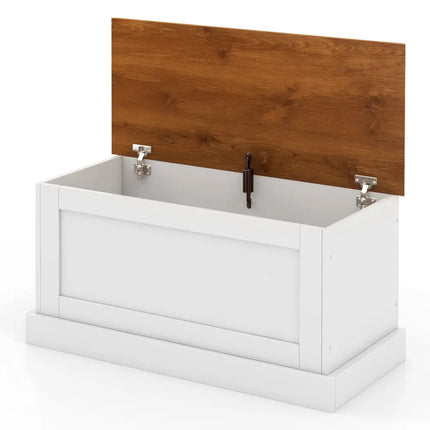 Large Storage Chest with Safety Metal Hinge-White - White - Shoe Racks & Storage Benches