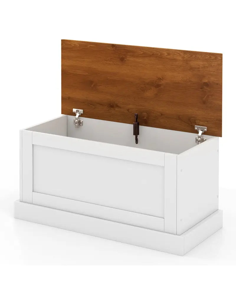 Large Storage Chest with Safety Metal Hinge-White - White - Shoe Racks & Storage Benches