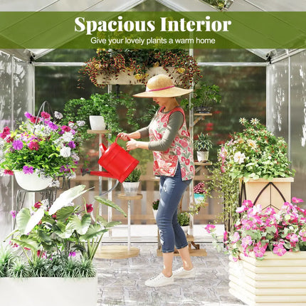 Large Walk-in Green House with Rain Gutters and Polycarbonate Panels-6 FT - Silver - Greenhouses