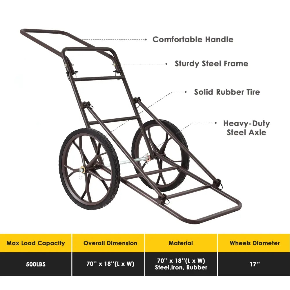 Larger Capacity Folding Deer Game Cart - Bronze - Camping