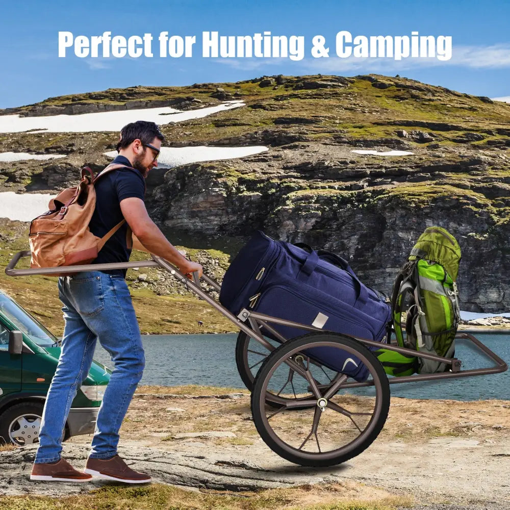 Larger Capacity Folding Deer Game Cart - Bronze - Camping