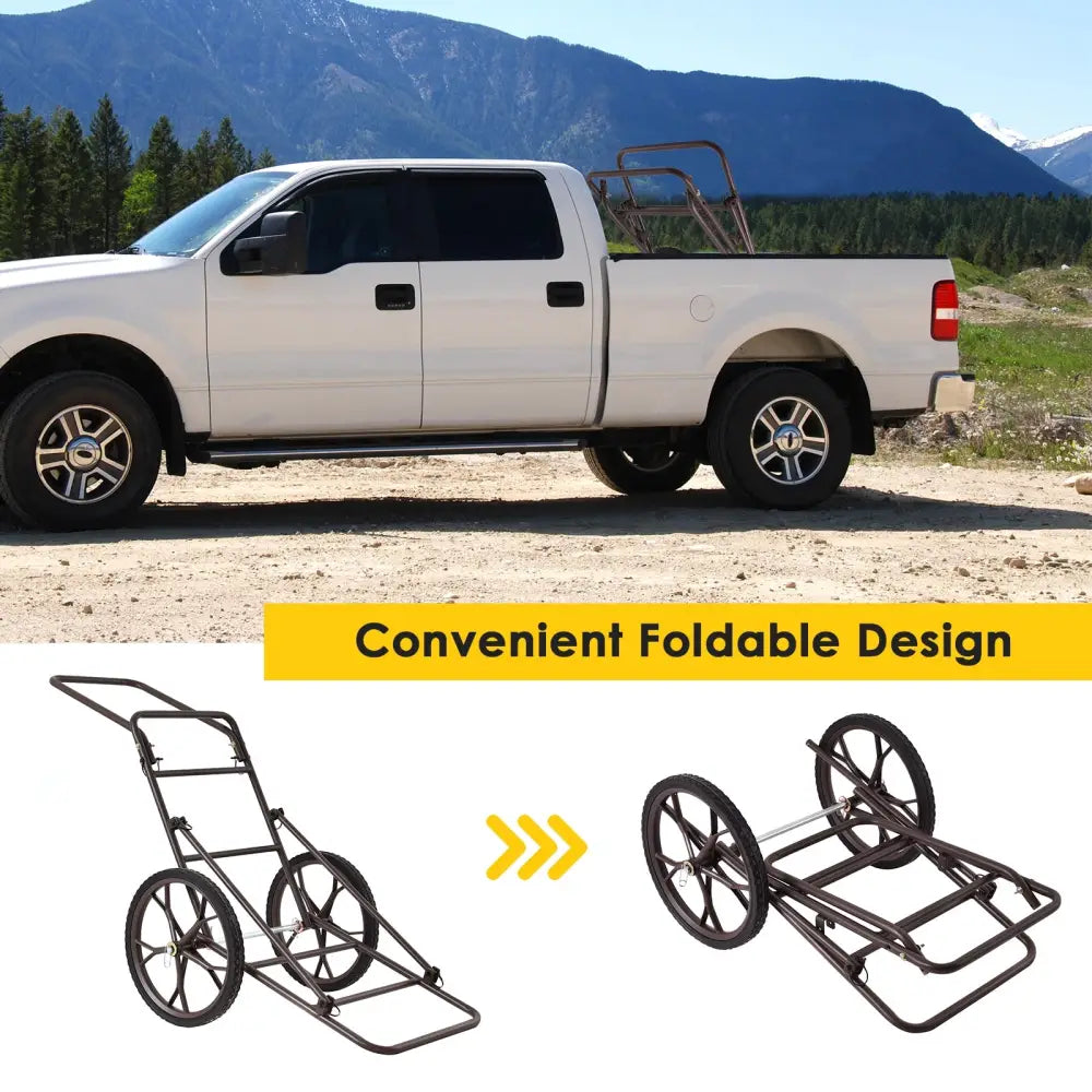 Larger Capacity Folding Deer Game Cart - Bronze - Camping