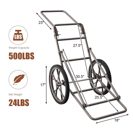 Larger Capacity Folding Deer Game Cart - Bronze - Camping