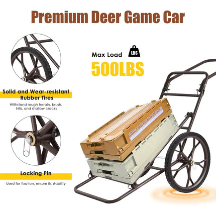 Larger Capacity Folding Deer Game Cart - Bronze - Camping