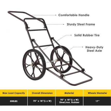 Larger Capacity Folding Deer Game Cart - Bronze - Camping
