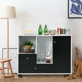 Lateral Mobile Filing Cabinet with 2 Drawers-Black - Black - File Cabinets