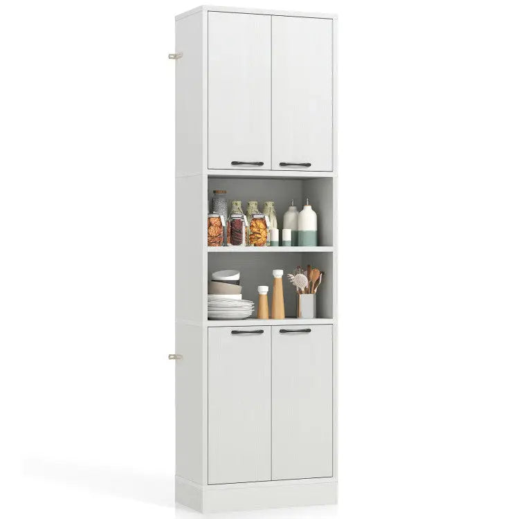 Laundry Room Bundle: 4-in-1 Storage Set Storage Cabinets and Rack Set - Bath