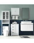Laundry Room Bundle: Wooden Cabinet Wall-Mounted Bathroom Storage Clothe Dryer Laundry Basket - White - Washers & Dryers