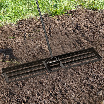 Lawn Leveling Rake 46 x 10 Inch Heavy Duty Lawn Level Tool for Soil-Black - Black - Lawn Care Tools