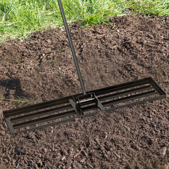 Lawn Leveling Rake 46 x 10 Inch Heavy Duty Lawn Level Tool for Soil-Black - Black - Lawn Care Tools