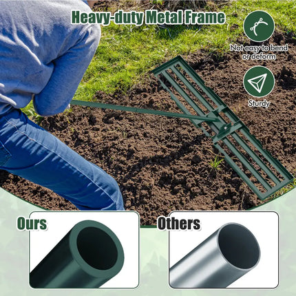 Lawn Leveling Rake 46 x 10 Inch Heavy Duty Lawn Level Tool for Soil-Green - Green - Lawn Care Tools