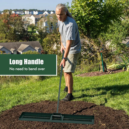 Lawn Leveling Rake 46 x 10 Inch Heavy Duty Lawn Level Tool for Soil-Green - Green - Lawn Care Tools
