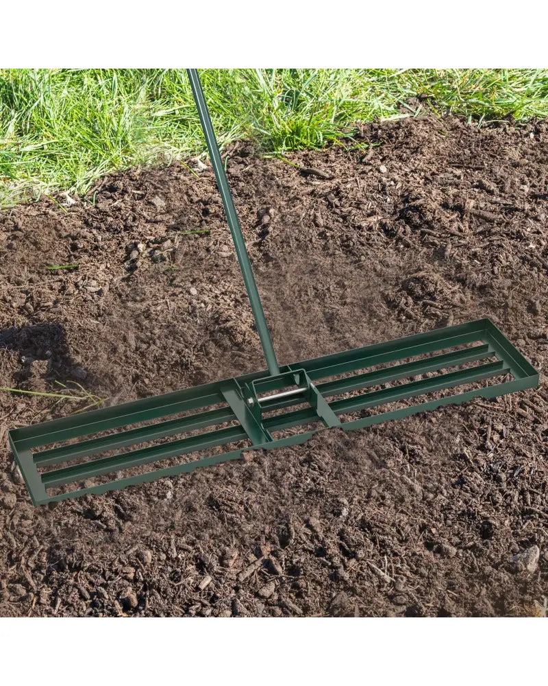 Lawn Leveling Rake 46 x 10 Inch Heavy Duty Lawn Level Tool for Soil-Green - Green - Lawn Care Tools