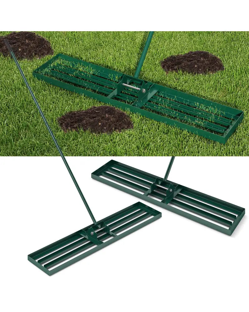 Lawn Leveling Rake 46 x 10 Inch Heavy Duty Lawn Level Tool for Soil-Green - Green - Lawn Care Tools