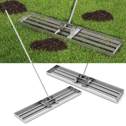 Lawn Leveling Rake 46 x 10 Inch Heavy Duty Lawn Level Tool for Soil-Silver - Silver - Lawn Care Tools
