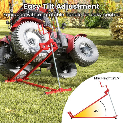 Lawn Mower Lift Jack Riding Mower Lift-Red - Red - Garden Tools