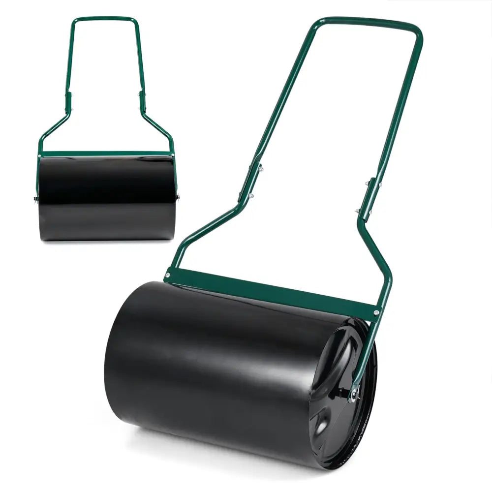 Lawn Roller 12 Gallon Water/Sand Filled Garden Drum Roller with U-shape Handle - Lawn Care Tools