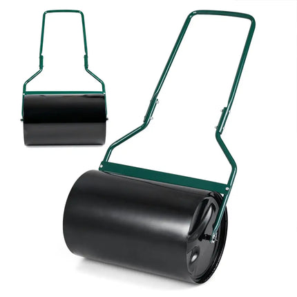 Lawn Roller 12 Gallon Water/Sand Filled Garden Drum Roller with U-shape Handle - Lawn Care Tools