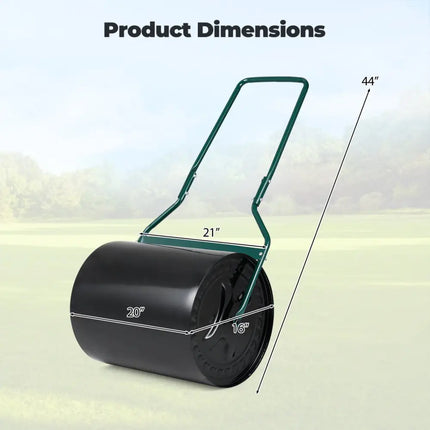 Lawn Roller 16 Gallon Water/Sand Filled Garden Drum Roller with Leak-proof Inlet - Lawn Care Tools