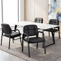 Leather Office Reception Chairs Waiting Room Guest Chairs Set of 4 - Black - Conference Chairs