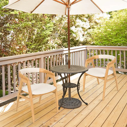 Leisure Bamboo Dining Chair with Curved Back and Anti-slip Foot Pads-Natural - Natural - Kitchen & Dining