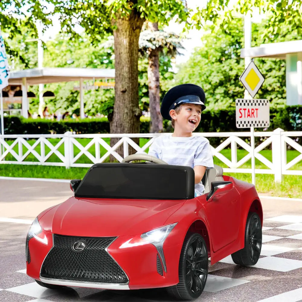 Lexus LC500 Licensed Kids 12V Ride Remote Control Electric Vehicle-Red - Red - Powered Ride On Toys