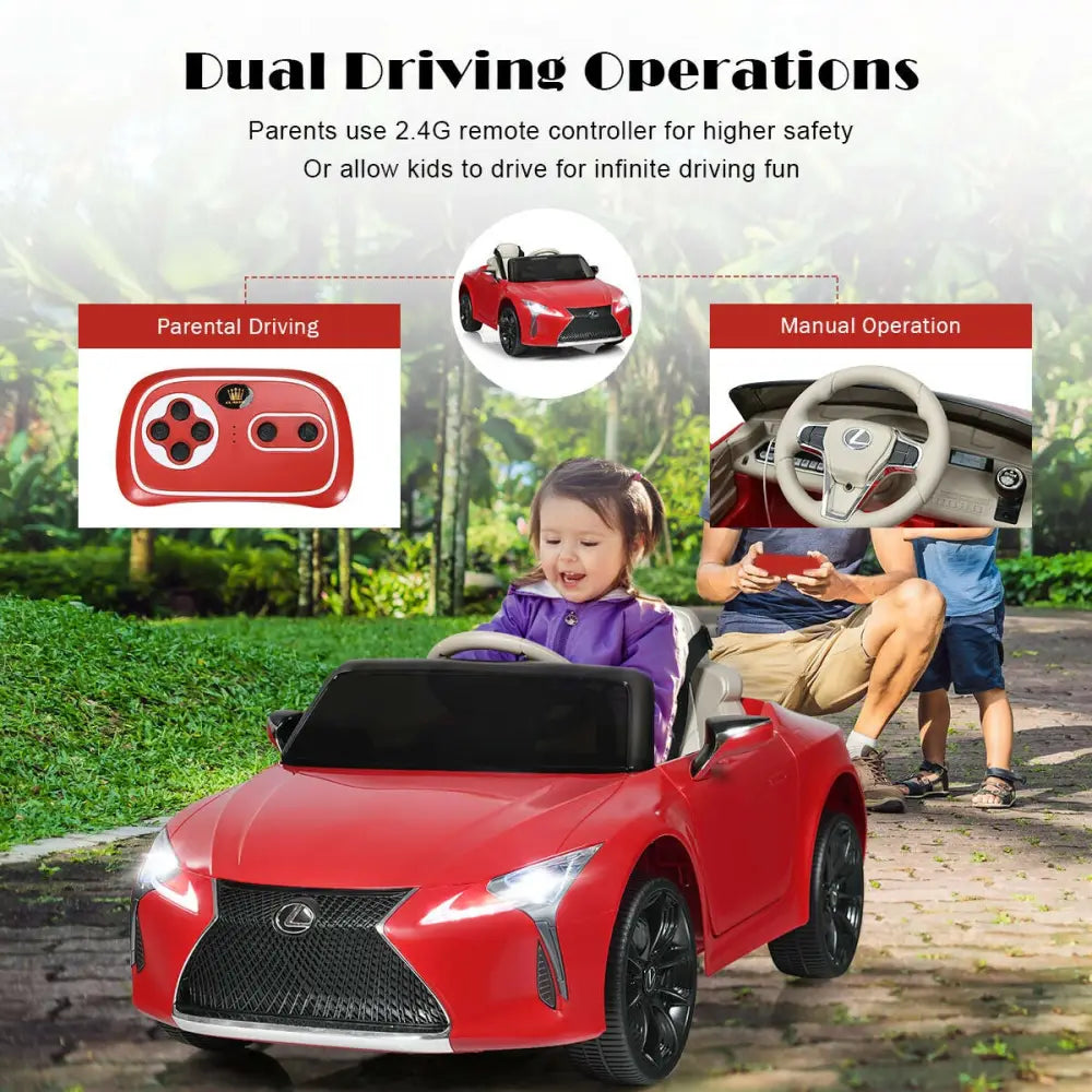 Lexus LC500 Licensed Kids 12V Ride Remote Control Electric Vehicle-Red - Red - Powered Ride On Toys