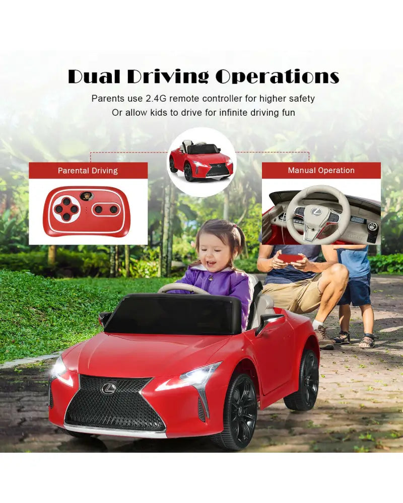 Lexus LC500 Licensed Kids 12V Ride Remote Control Electric Vehicle-Red - Red - Powered Ride On Toys