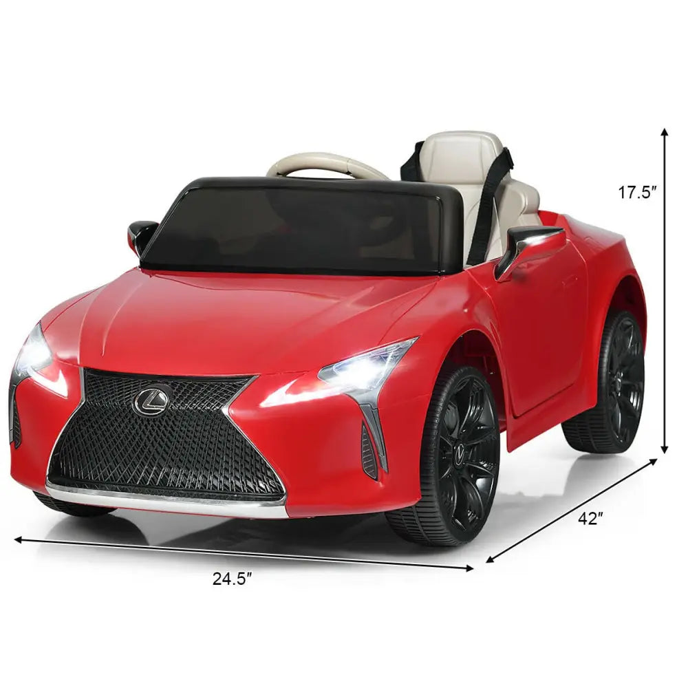 Lexus LC500 Licensed Kids 12V Ride Remote Control Electric Vehicle-Red - Red - Powered Ride On Toys