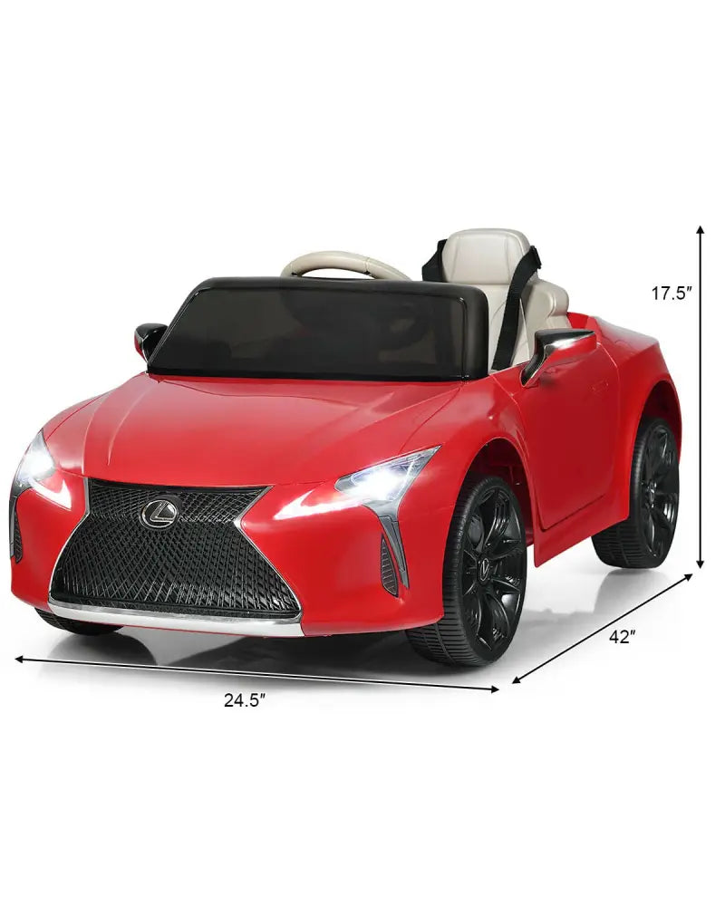 Lexus LC500 Licensed Kids 12V Ride Remote Control Electric Vehicle-Red - Red - Powered Ride On Toys