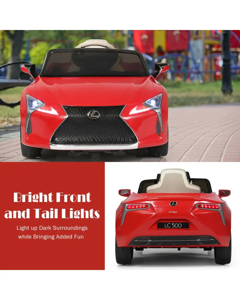 Lexus LC500 Licensed Kids 12V Ride Remote Control Electric Vehicle-Red - Red - Powered Ride On Toys