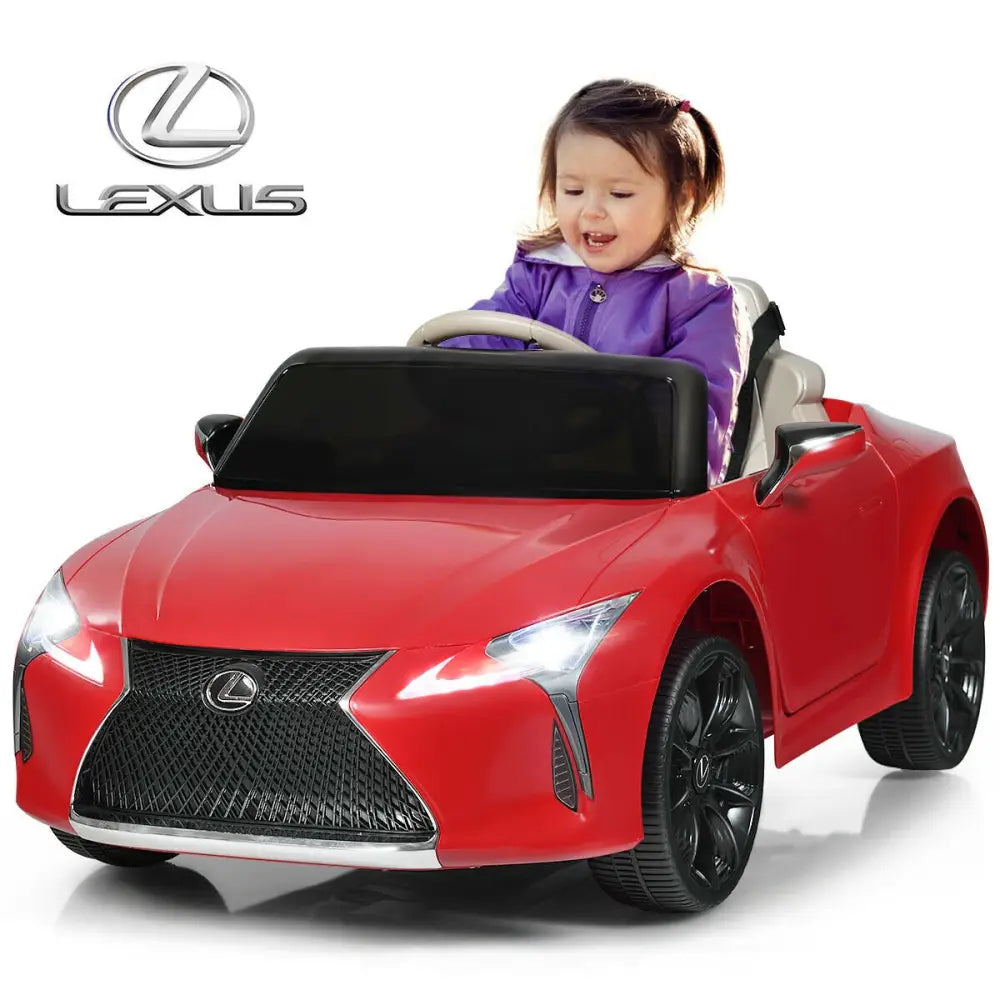 Lexus LC500 Licensed Kids 12V Ride Remote Control Electric Vehicle-Red - Red - Powered Ride On Toys