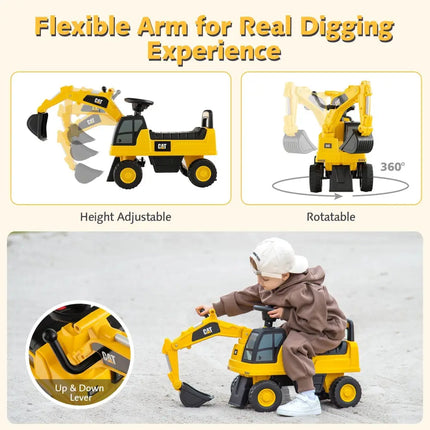 Licensed Caterpillar Kids Ride - On Digger - Yellow - Oasis Home Essentials