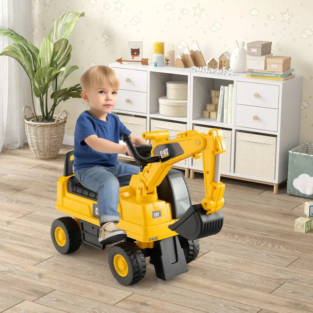 Licensed Caterpillar Kids Ride - On Digger - Yellow - Oasis Home Essentials