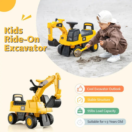 Licensed Caterpillar Kids Ride - On Digger - Yellow - Oasis Home Essentials