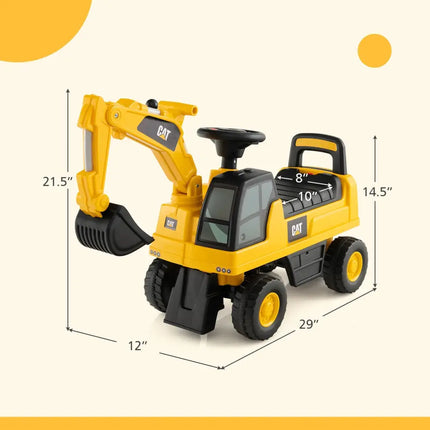 Licensed Caterpillar Kids Ride - On Digger - Yellow - Oasis Home Essentials