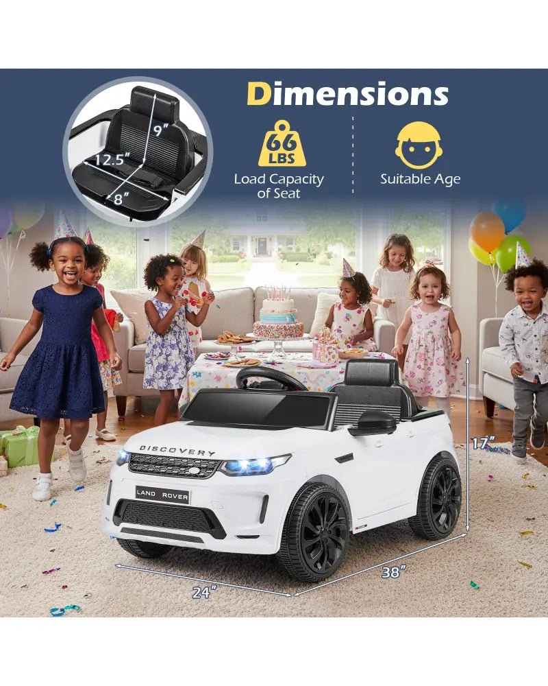 Licensed Land Rover Kids Ride on Car 12V Battery Powered Kids Electric Car-White - White - Powered Ride On Toys