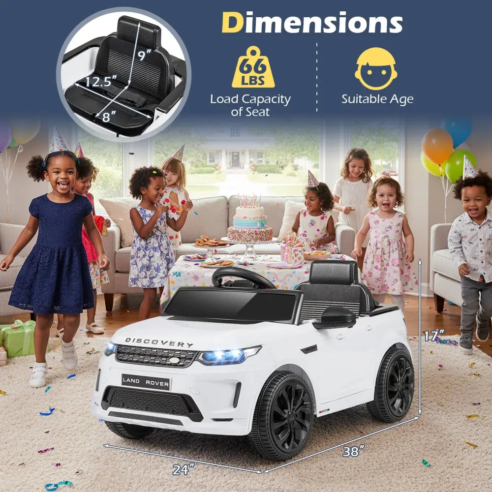 Licensed Land Rover Kids Ride on Car 12V Battery Powered Kids Electric Car-White - White - Powered Ride On Toys